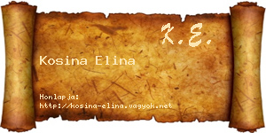 Kosina Elina névjegykártya